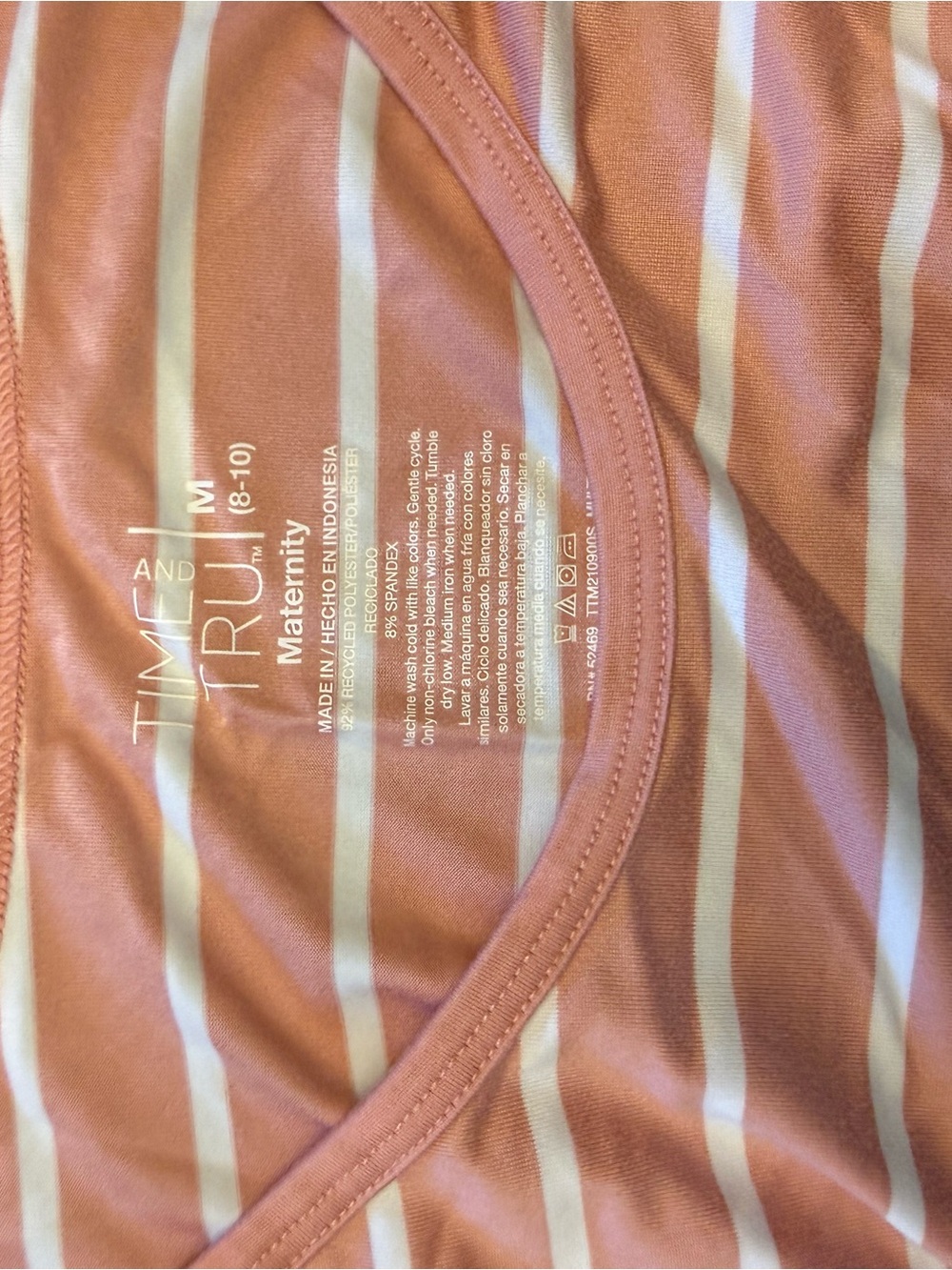 Time and Tru Pink and White Striped Maternity Nursing Top